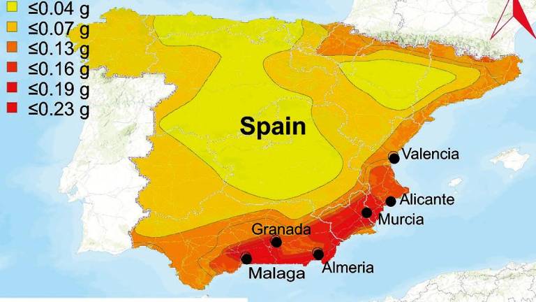 estudio de la universidad de alicante titulado ‘Risk-targeted hazard maps for Spain’. Foto: Springer Link