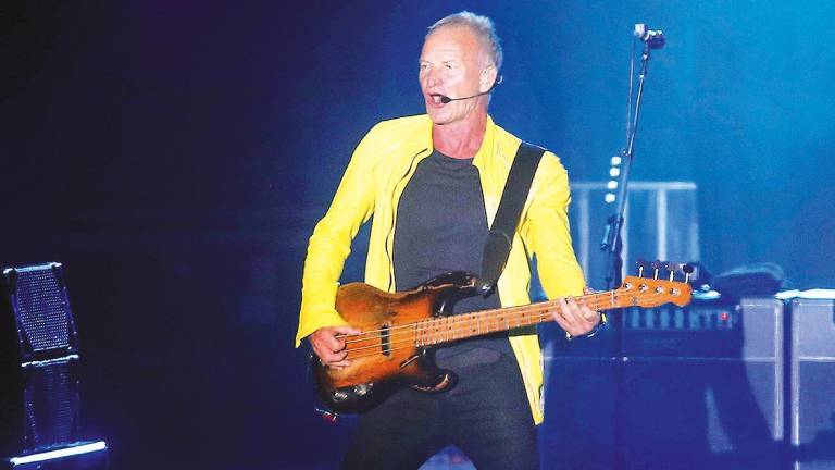 El cantante británico Sting, durante el concierto que ofreció en el parque de Castrelos de Vigo. Foto: Javier Vázquez/E.P.