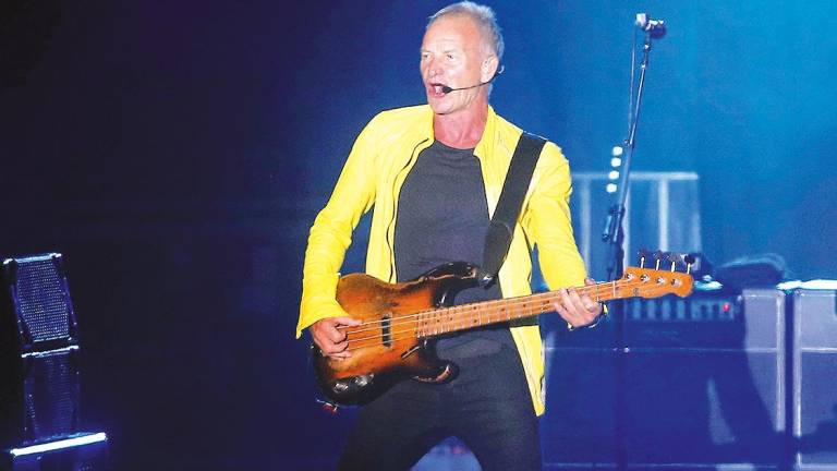 El cantante británico Sting, durante el concierto que ofreció en el parque de Castrelos de Vigo. Foto: Javier Vázquez/E.P.