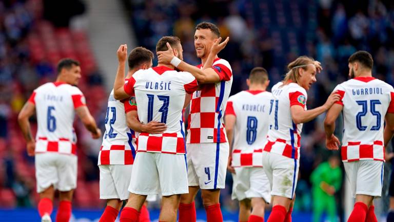 Los jugadores croatas celebran el primer tanto. Foto: DPA Europa Press