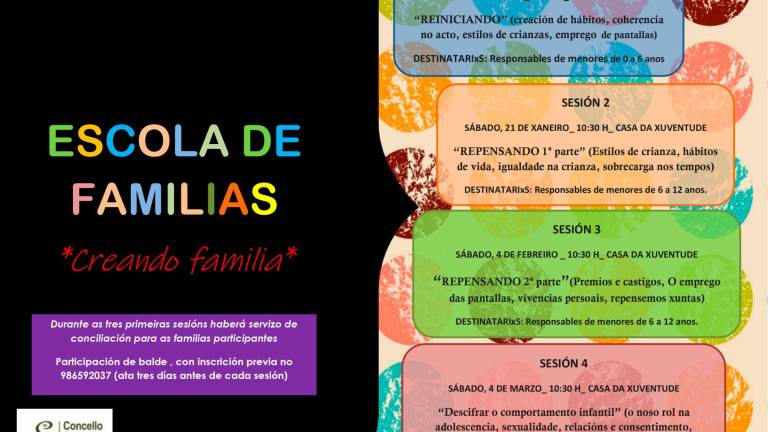 Cartaz do programa da Escola de Familias