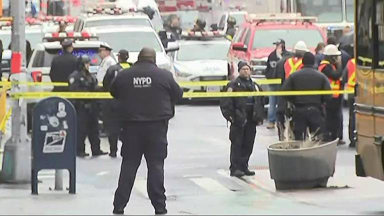 Una de las calles cortadas por la Policía de Nueva York. Foto: RTVE