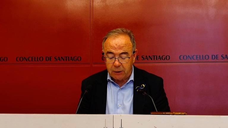 Sánchez Bugallo, durante una comparecencia en la sala de prensa del Pazo de Raxoi. Foto: Europa Press.