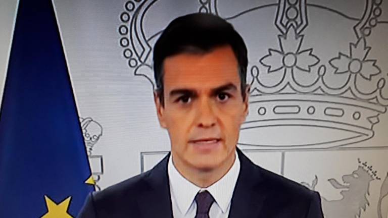 El presidente del Gobierno, Pedro Sánchez, durante su comparecencia de este viernes.