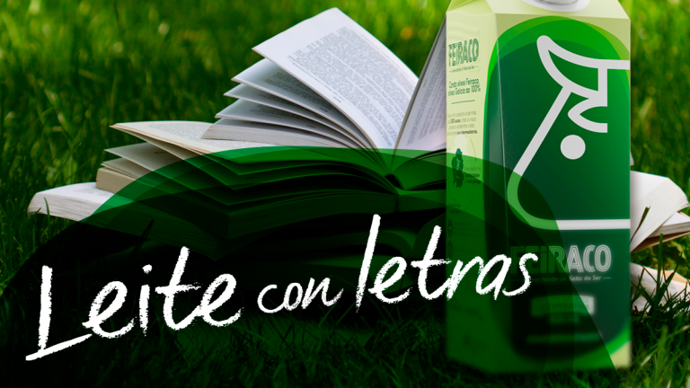Cartel que presenta a iniciativa de Feiraco ‘Leite con letras’ para celebrar o Día das Letras Galegas. Foto: Feiraco