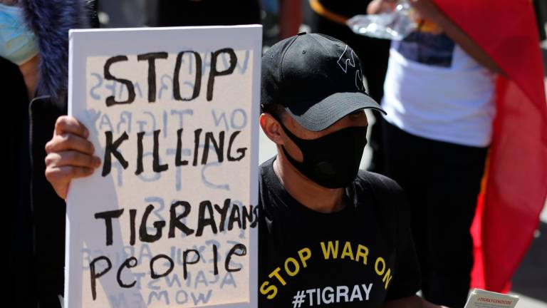 Protesta por el centro de Londres para protestar contra la guerra en la región de Tigray en Etiopía. (Foto de ARCHIVO) 25/04/2021