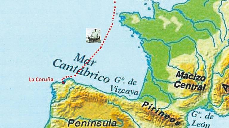 Itinerario seguido por la peregrina inglesa Margery Kempe, que viajó sola hasta Santiago desde el Reino Unido