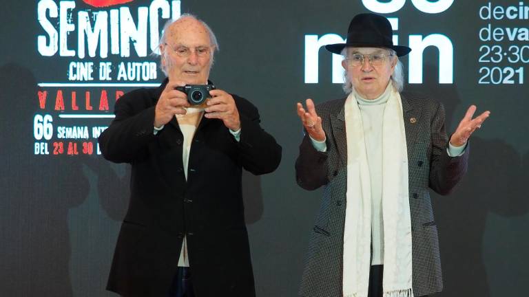 Carlos Saura y Vittorio Storaro antes de la gala de clausura de la Seminci. Foto: Claudia Alba/E.P.