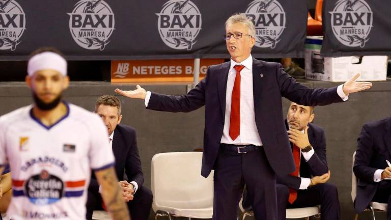 MONCHO Fernández, entrenador del Obradoiro. Foto: ACB