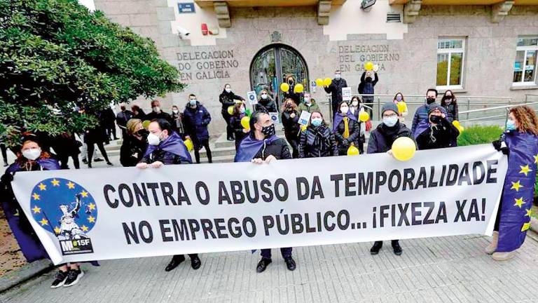 Manifestación. Imagen de una protesta contra la temporalidad en el empleo público en Galicia. Foto: César Quian 