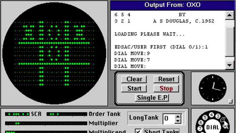1952. XOX. El juego pionero de la primera computadora operacional que podía almacenar programas electrónicos. Era la primera vez que la mente humana se enfrentaba a un juego con el sistema de un ordenador. (Fuente, es.wikipedia.org. Imagen, www.astrolabio.com)