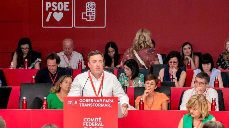 Comité. Secretario xeral del PSdeG, Valentín González Formoso, en la jornada de este sábado en Madrid.