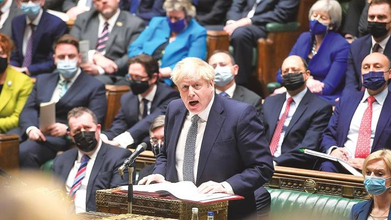 Boris Johnson, ayer en el Parlamento británico. Foto: E. Press