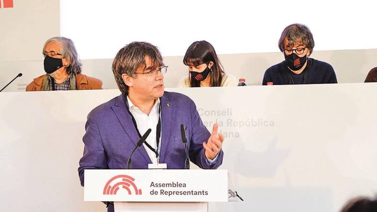 El expresidente de la Generalitat Carles Puigdemont, reelegido al frente del CxR. Foto: E.P.