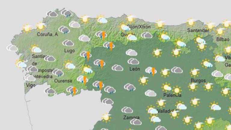 Aviso amarillo por tormentas en Lugo y Ourense, que también tiene alerta por altas temperaturas