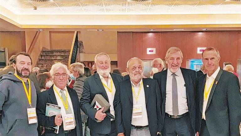 Rafael Lema, a la izquierda, con otros ponentes gallegos que participaron en el Congreso Internacional de Asociaciones Jacobeas