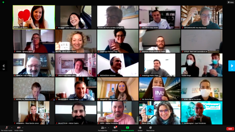 Mosaico de imágenes de los encuentros virtuales celebrados por biotecnológicas gallegas a través de los cara a cara de BioMatch. Foto: BioIncubaTech