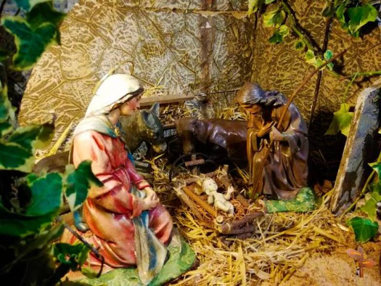 Imagen del niño Jesús en el pesebre junto a la Virgén María y San José. Foto: S. P.