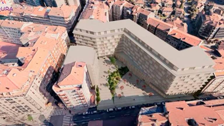 Imagen virtual de cómo quedará la nueva construcción que se levantará en la parcela del antigio Colegio M. Peleteiro