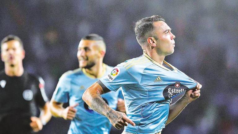 IMPARABLE. Iago Aspas celebra un gol del Celta de Vigo en un partido. Foto: Europa Press