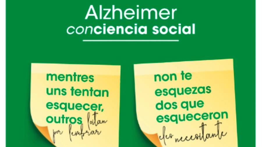 Cartel da campaña de concienciación do alzheimer. Foto: Concello de Ames