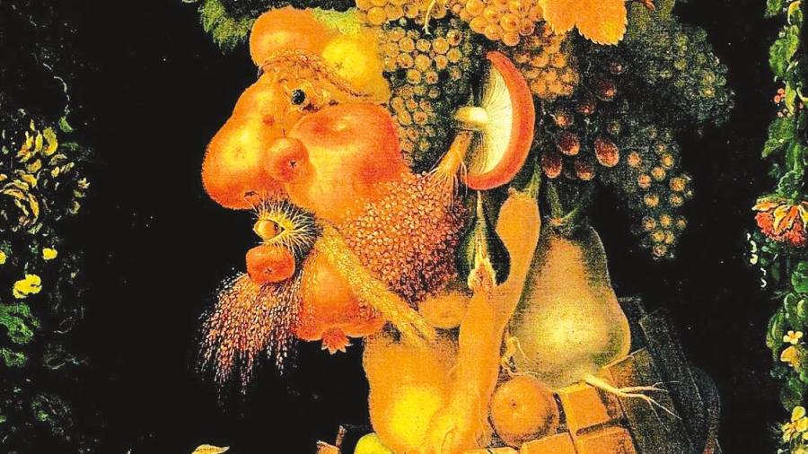 ‘El otoño’, serie Cuatro estaciones, con frutos de cosechas. Giuseppe Arcimboldo, Milán, s. XVI. Louvre. Foto: A. P.