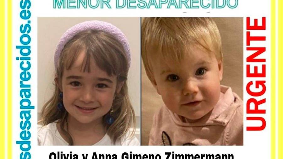 Las pequeñas Olivia y Anna, de seis y un año de edad, desaparecidas en Tenerife. Foto: E.P.
