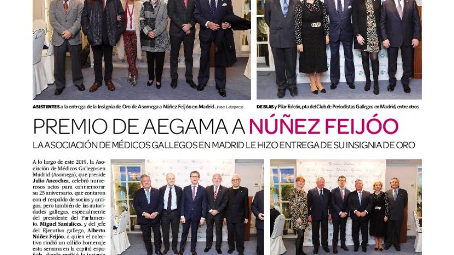 Premio de Aegama a Núñez Feijóo