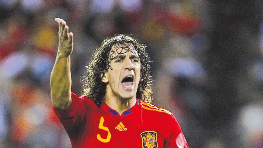 el gran capitán de la selección española durante años, Carles Puyol, en su etapa internacional. Foto: E. P.