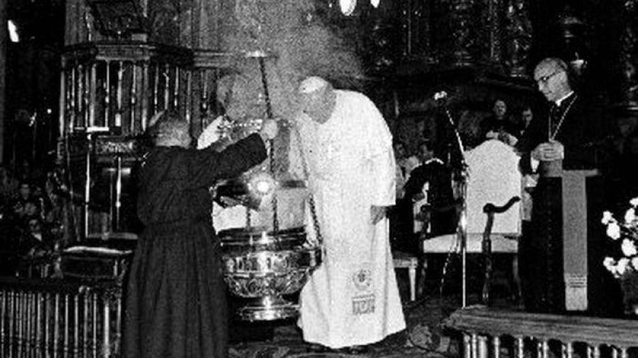 Juan Pablo II pudo conocer aquella jornada el funcionamiento del Botafumeiro