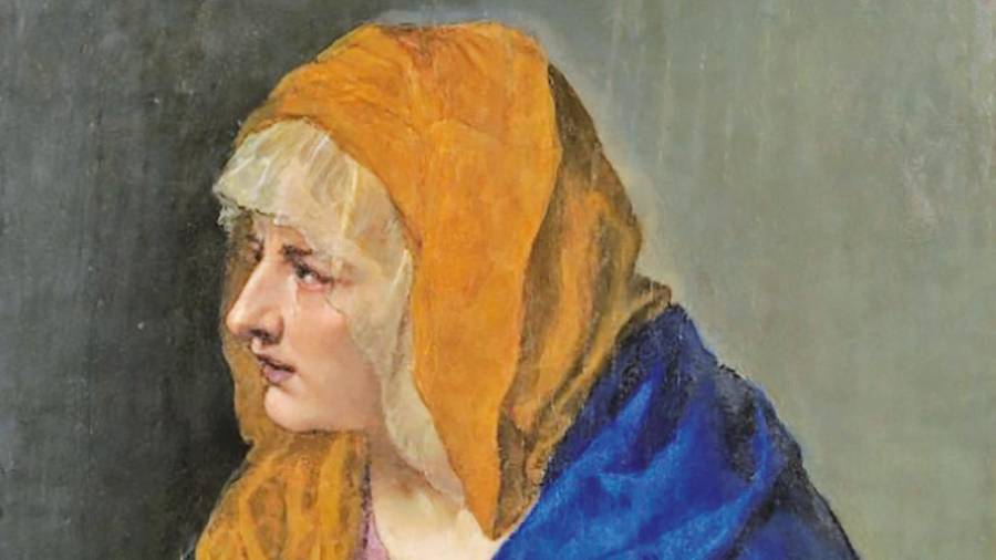 ‘La Dolorosa con las manos cerradas’. Óleo sobre tabla, 68 x 61 cm de Tiziano.
