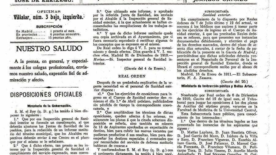 España Médica año 1. nº 11 1911.