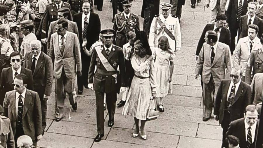 En 1976 los monarcas españoles y sus hijos peregrinaron a Compostela
