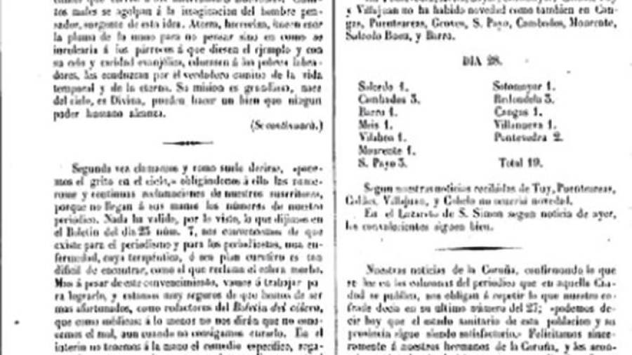Boletín del Cólera: Num. 1 (11/05/1854)