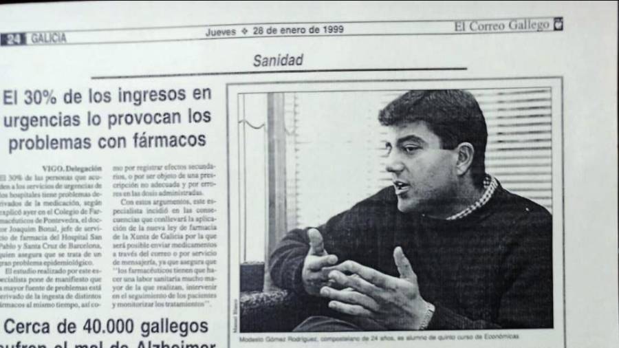 Publicación en EL CORREO GALLEGO del estudio de Modesto Gómez el 28 de enero de 1999