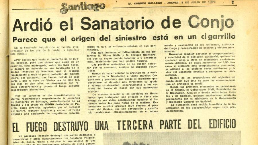 Página de El Correo Gallego publicada el 9 de julio de 1976. ECG/Archivo