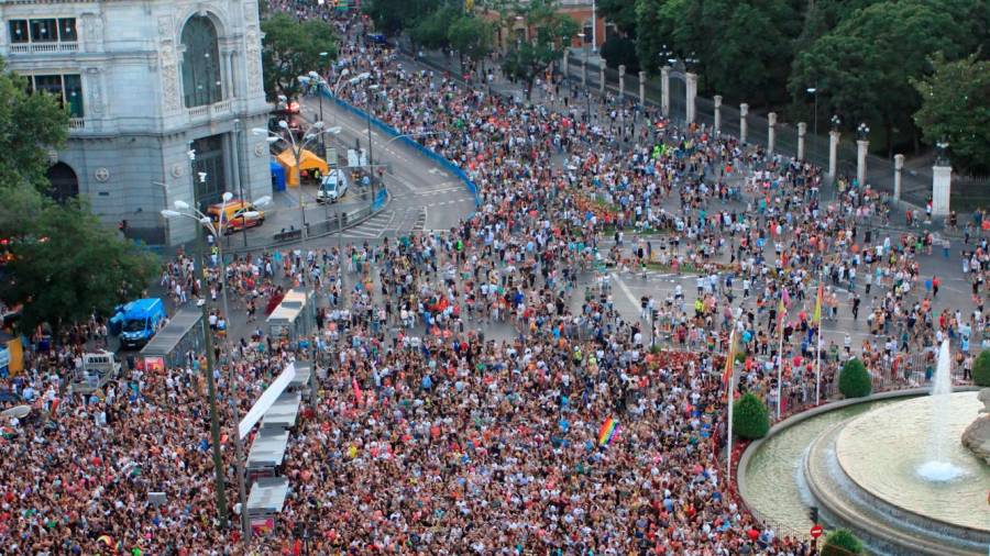 reivindicación. Manifestación en el día del Orgullo en 2019 en Madrid. Foto: Víctor Lerena