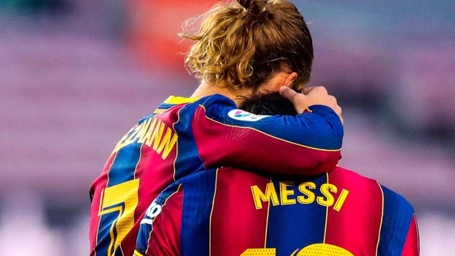 Los jugadores del Barça Messi y Griezman. Foto: FC Barcelona