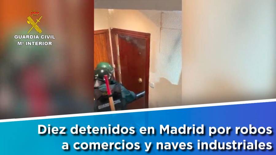 Diez detenidos en Madrid por robos a comercios y naves industriales
