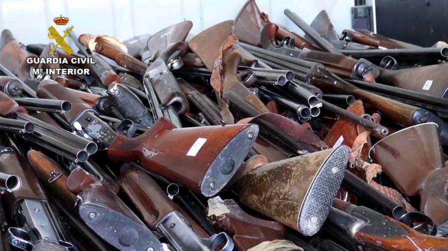 Más de 3.150 armas destruidas en 2020 por la Guardia Civil