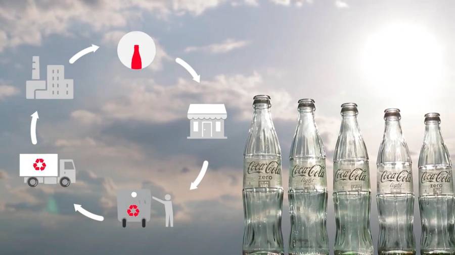 RECICLADO. Circuito por el que pasan las botellas de vidrio de Coca-Cola. Foto: MS.R.