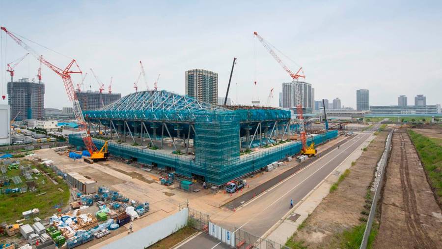 Imagen de la construción del Centro Olímpico de la gimnasia, que recibirá las pruebas de gimnasia artística, rítmica y trampolín. Foto: RS