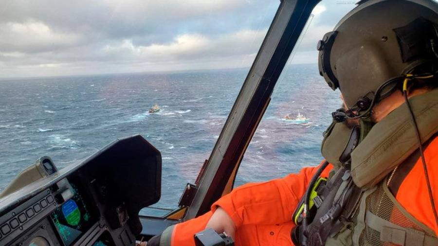 Imagen de operativo de rescate en las aguas de Terranova. Foto: JRCC HALIFAX