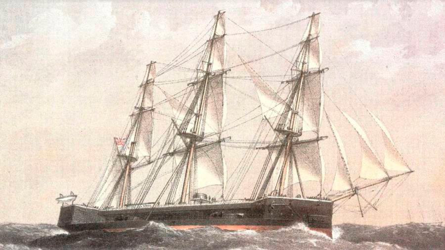 El acorazado inglés ‘HMS Captain’ naufragó a la altura de Fisterra en el año 1870. Foto: W. Frederick Mitchell
