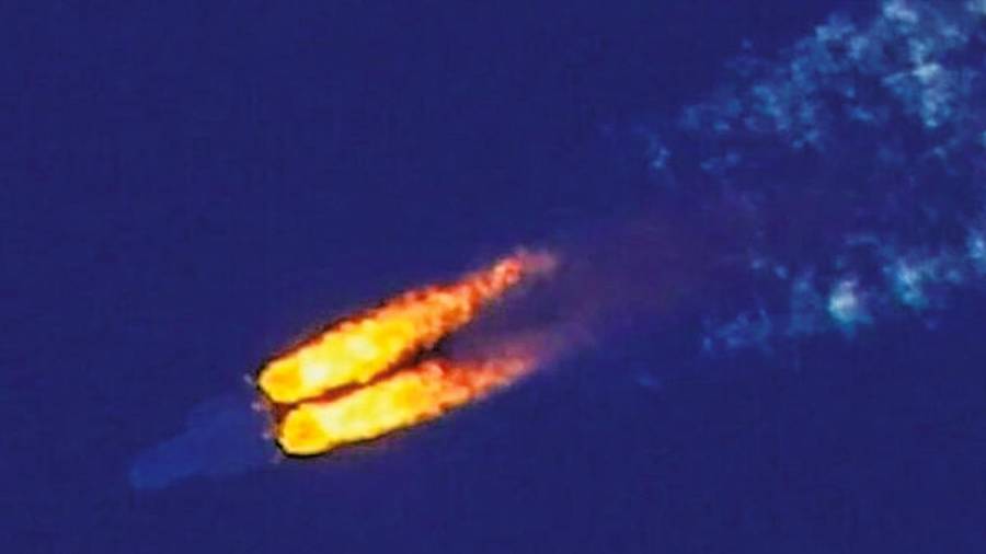 órbita. Imagen de la Nasa de los restos del cohete chino tras el impacto con la atmósfera