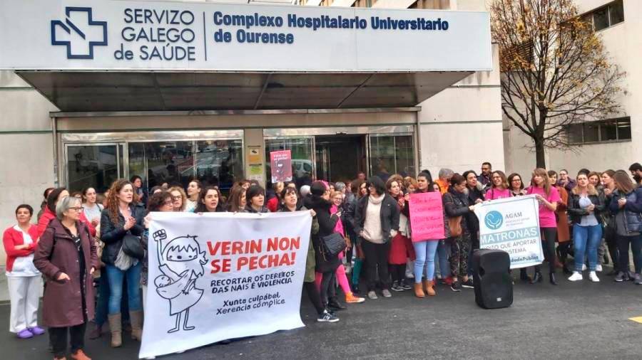 Manifestación en contra del cierre del paritorio de Verín ( EUROPA PRESS - Archivo )