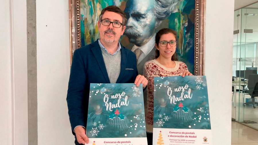 González e Quintela na presentación da campaña O noso Nadal. Foto: C. O.