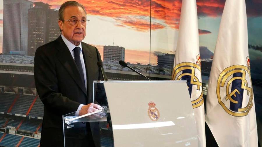 El presidente del Real Madrid Florentino Pérez en un acto en el club. Foto: Real Madrid