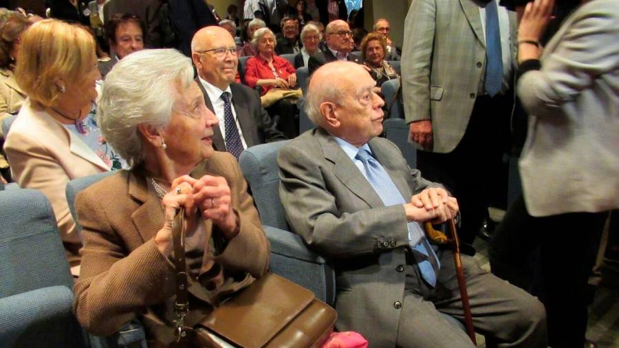 El expresidente catalán Jordi Pujol y su esposa, Marta Ferrusola, en un acto. Foto: E.P.