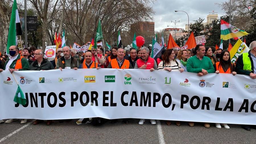 Pancarta en la manifestación de este domingo en Madrid / ASAJA 20/03/2022